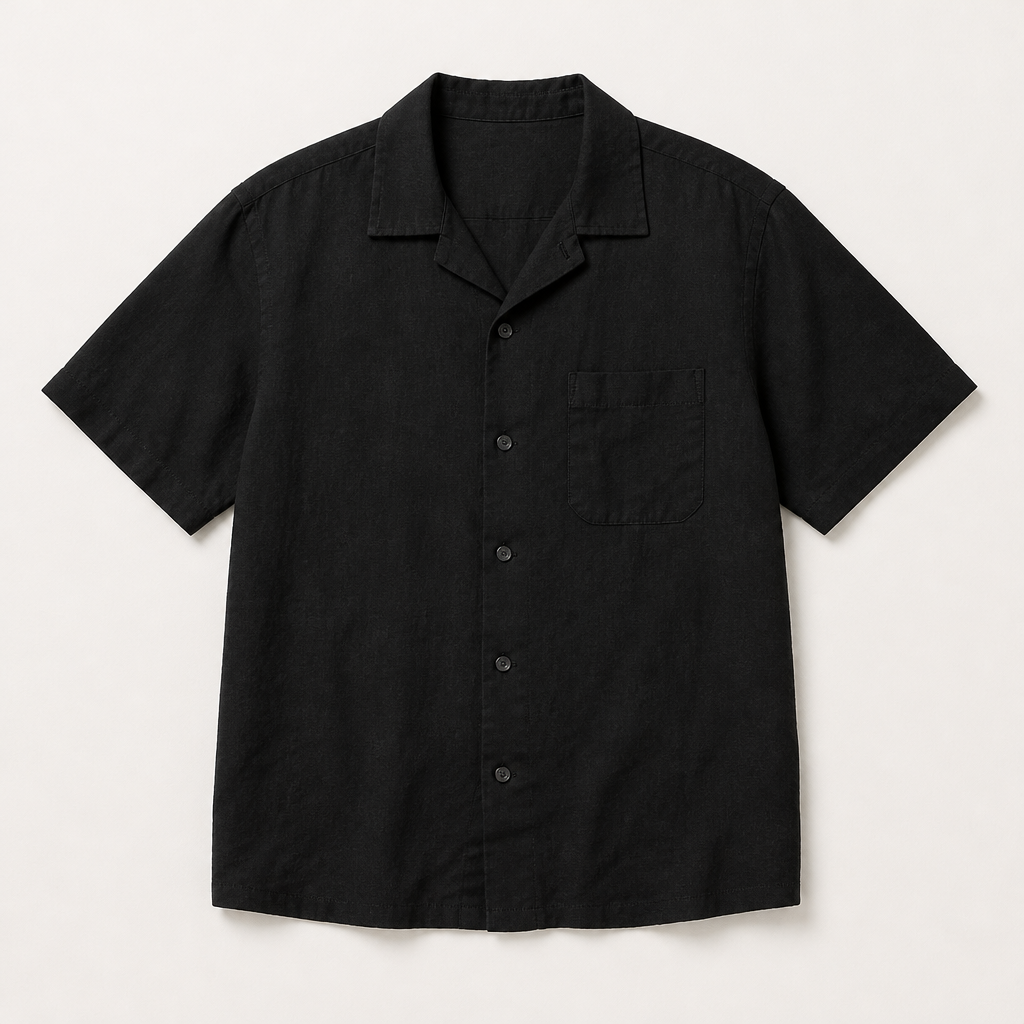 Ambrose — Camp Collar Shirt — Black