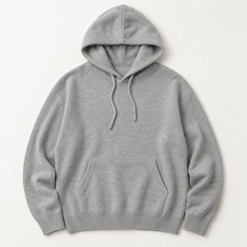 Bowery — Knit Hoodie — Light Grey