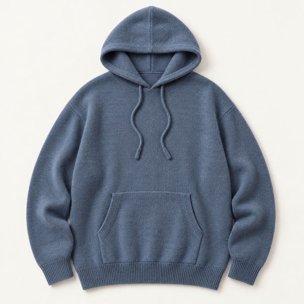 Bowery — Knit Hoodie — Slate Blue