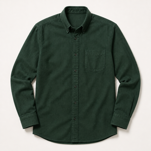 Bram — Brushed Flannel Shirt — Forest