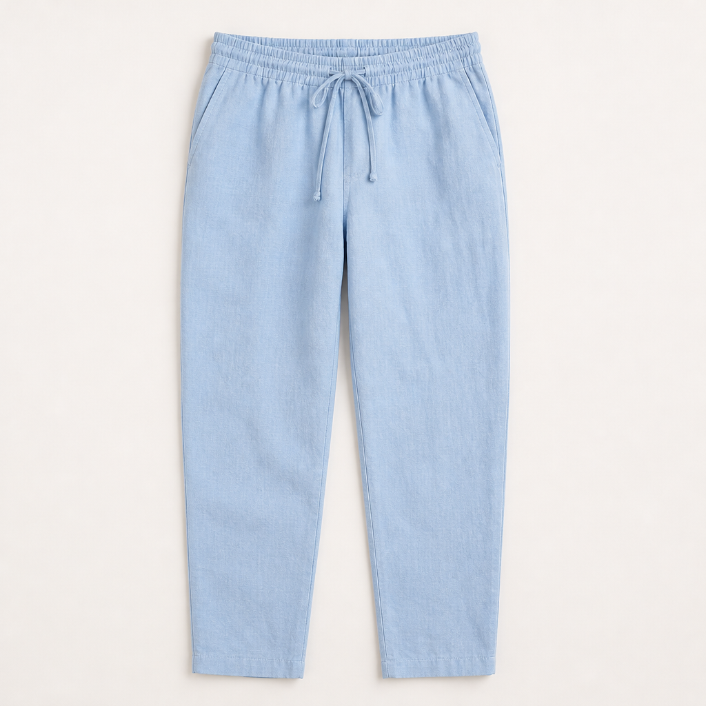 Carter — Linen Trouser — Light Blue
