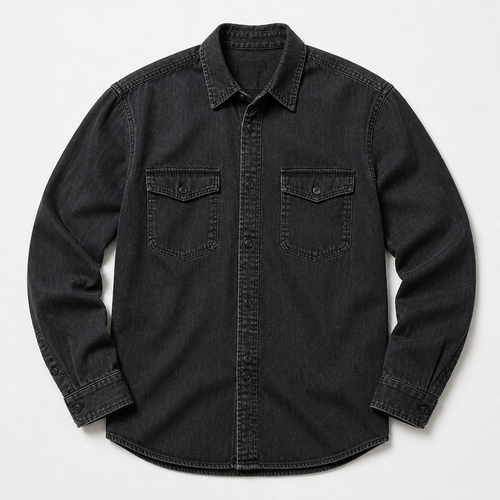 Cassius — Denim Shirt — Washed Black