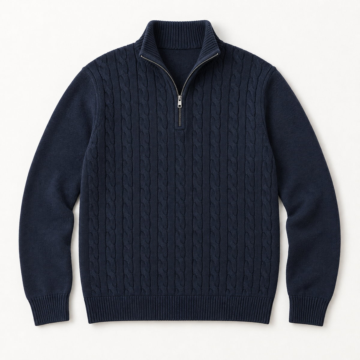 Dalton — Cable Half-Zip — Navy