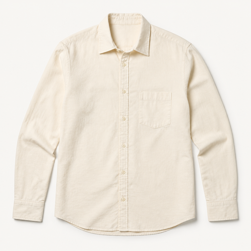 Declan — Chambray Shirt — Ecru