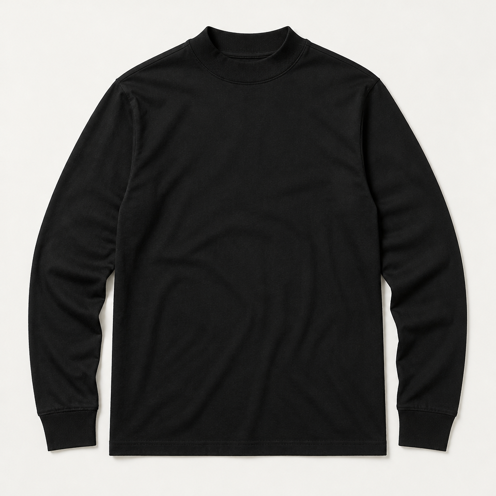 Dorian — Mock Neck Tee — Black