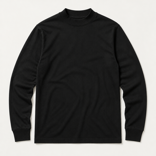 Dorian — Mock Neck Tee — Black
