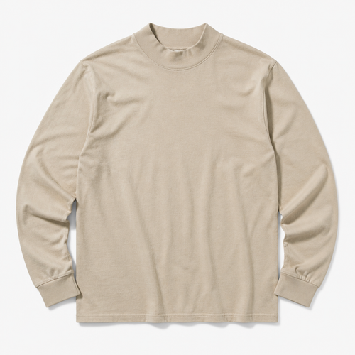 Dorian — Mock Neck Tee — Stone