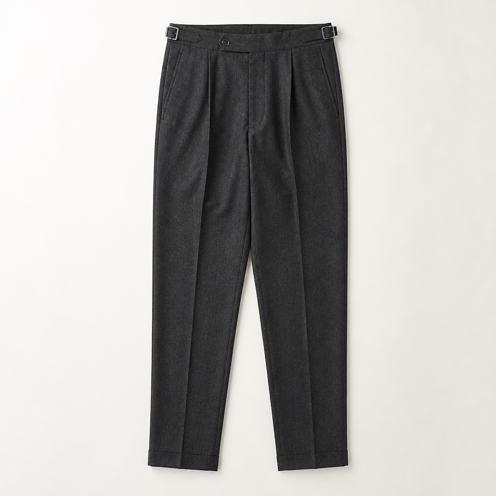 Finnian — Pleated Trouser — Charcoal