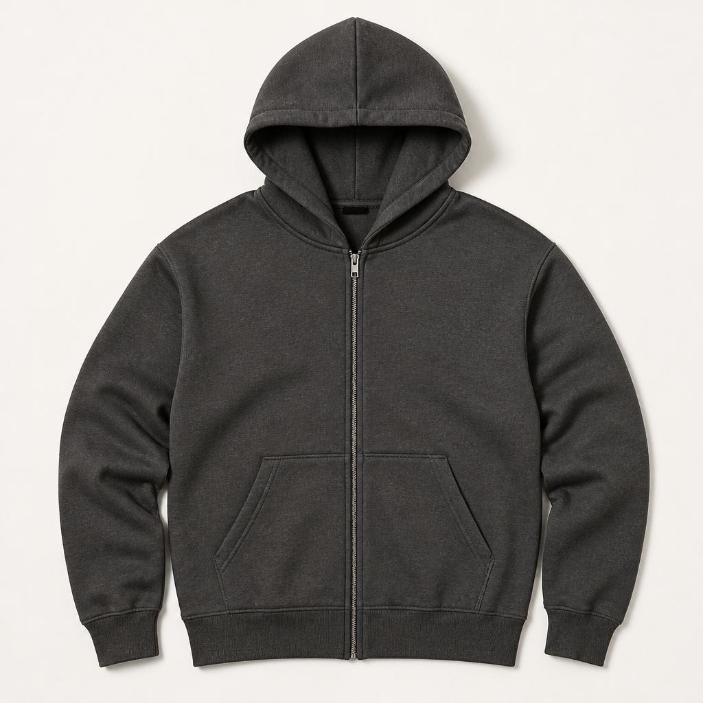 Keaton — Zip Hoodie — Charcoal