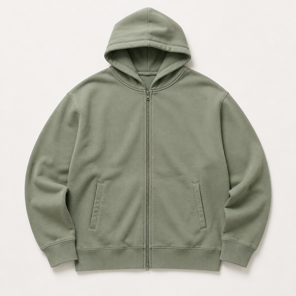 Keaton — Zip Hoodie — Sage