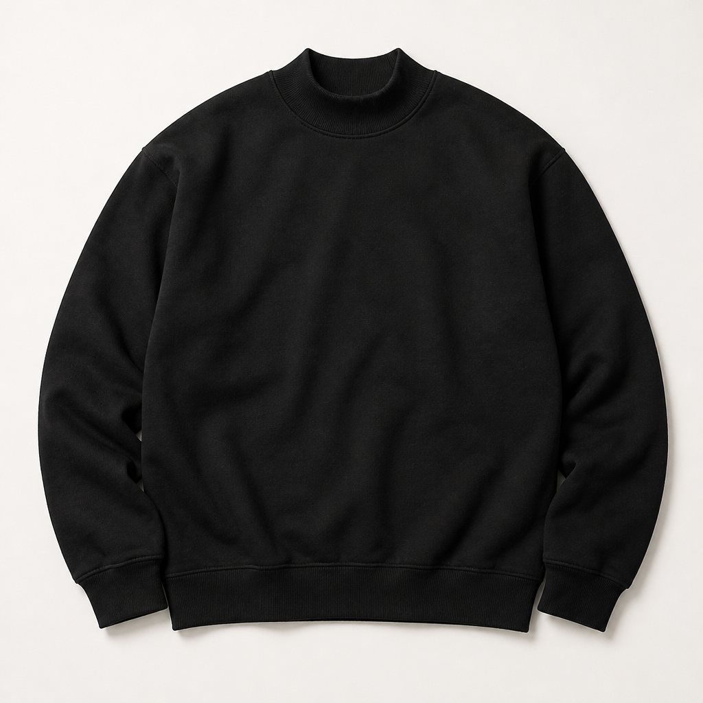 Marlow — Mock Neck Sweatshirt — Black