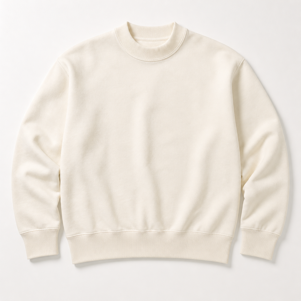 Marlow — Mock Neck Sweatshirt — Bone