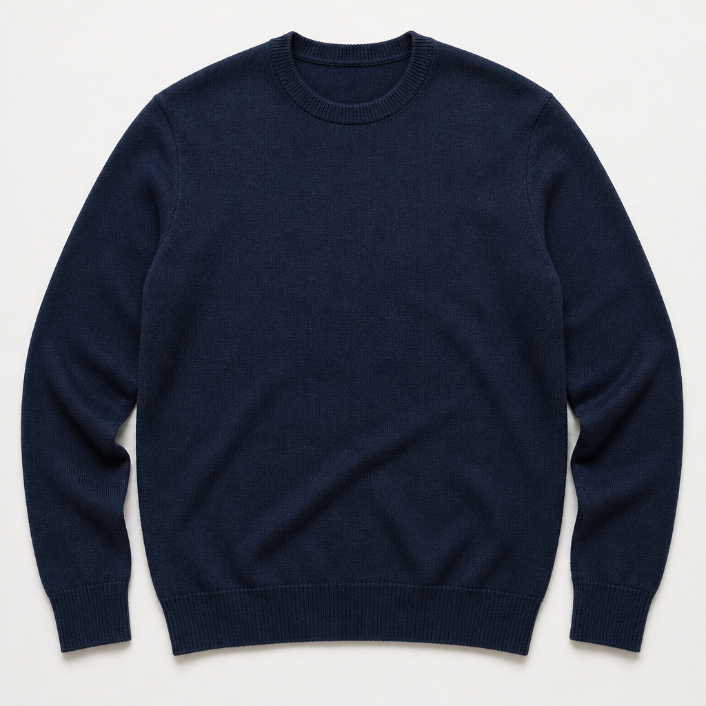 Quincy — Merino Crew — Navy