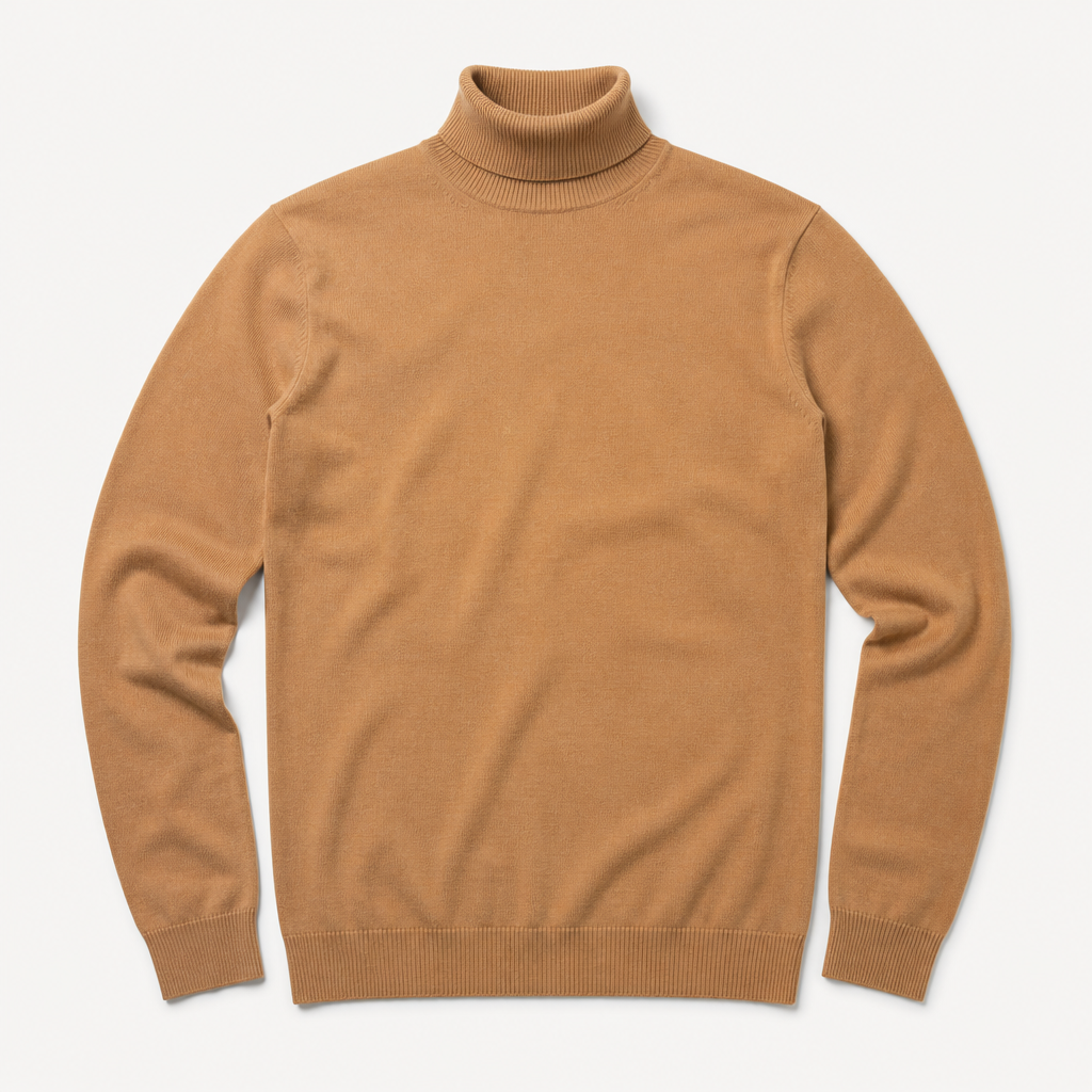 Sawyer — Merino Roll Neck — Camel