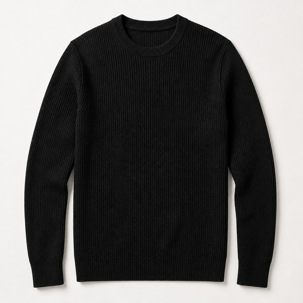 Vance — Ribbed Knit — Black