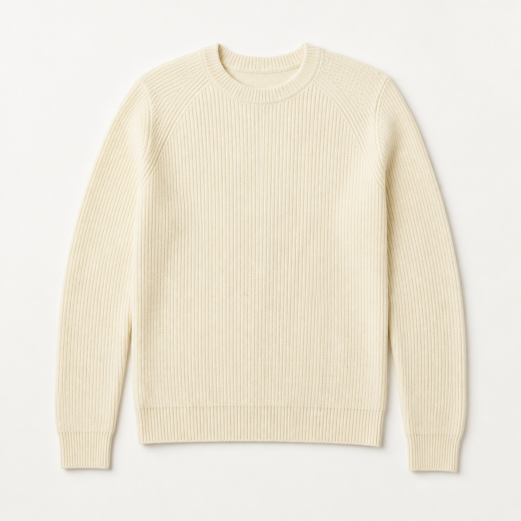 Vance — Ribbed Knit — Ecru