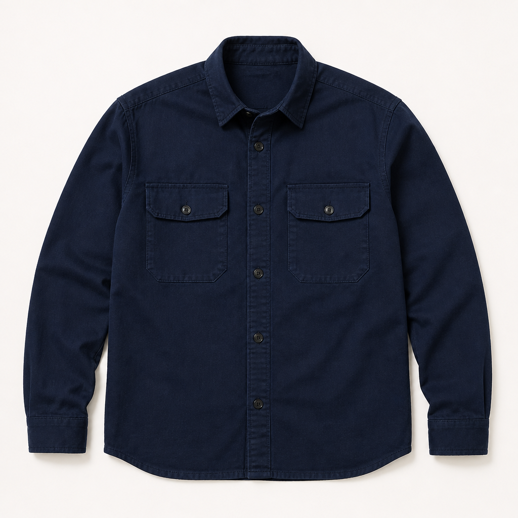 Zane — Twill Overshirt — Navy